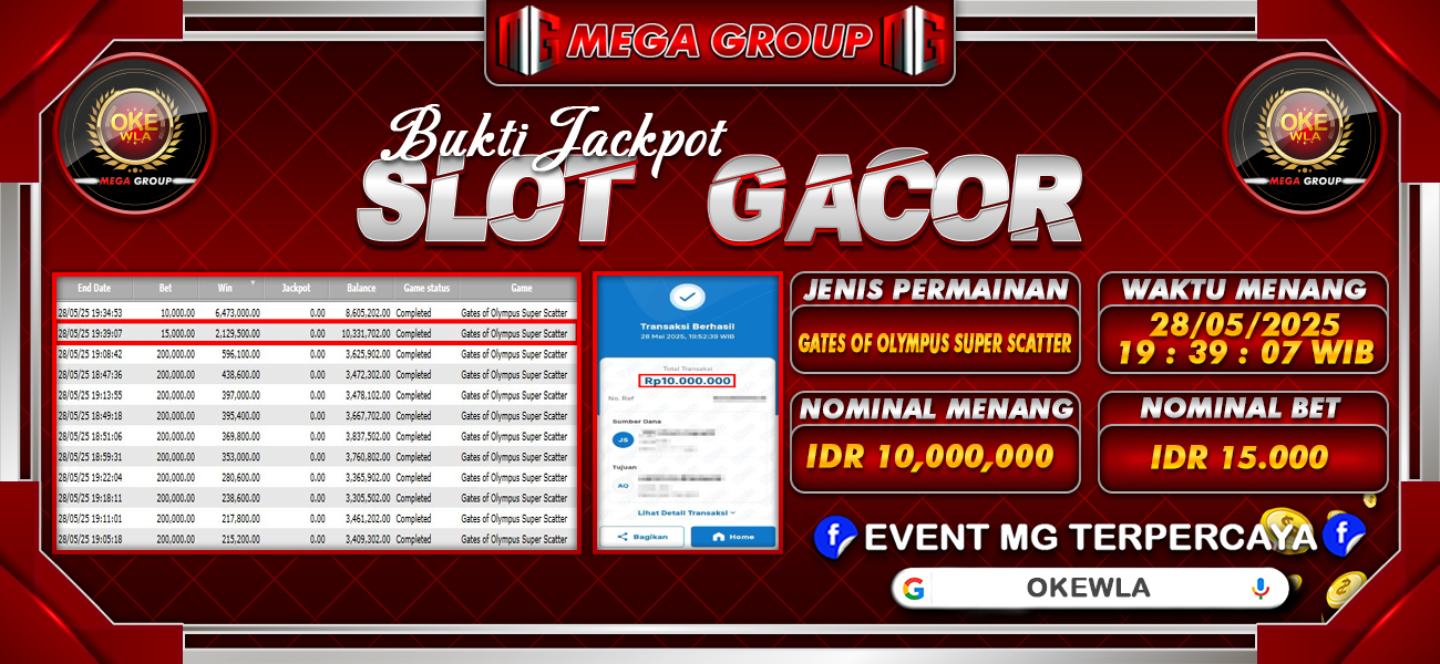 Bukti JP situs Okewla hari Rabu, 28 Mei 2025