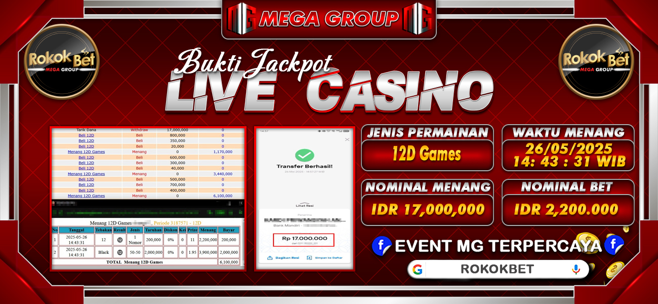 Bukti JP situs Rokokbet hari Senin, 26 Mei 2025
