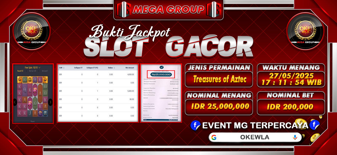 Bukti JP situs Okewla hari Selasa, 27 Mei 2025