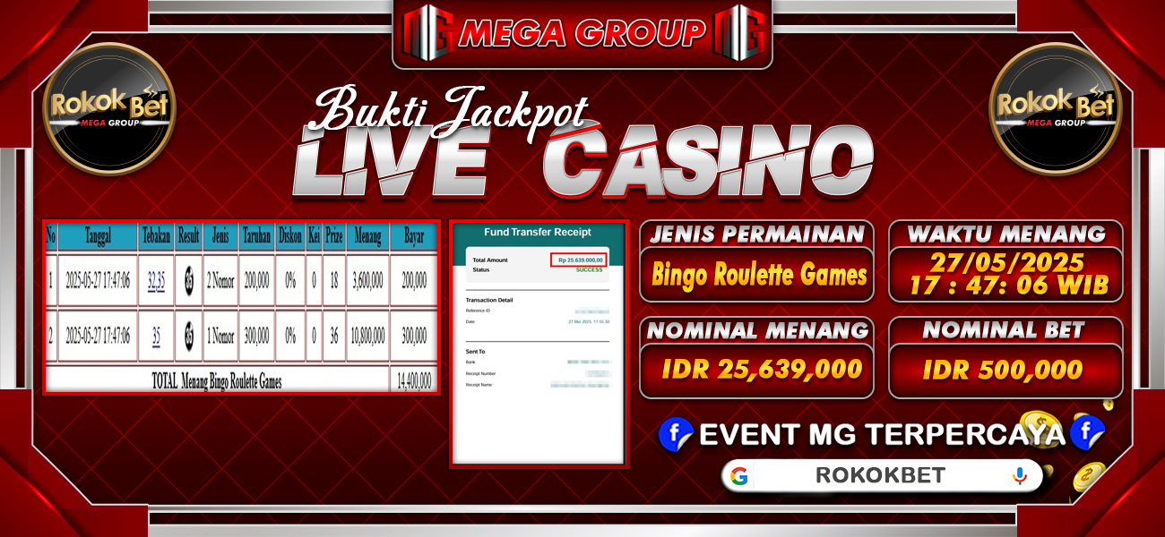 Bukti JP situs Rokokbet hari Selasa, 27 Mei 2025