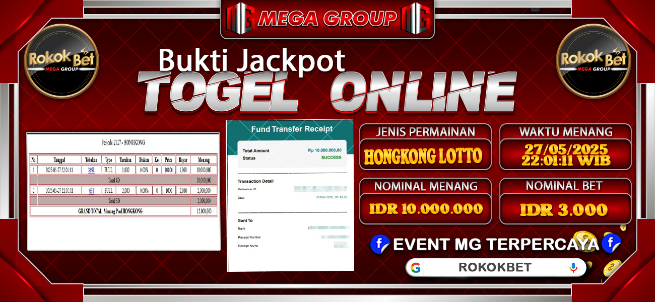 Bukti JP situs Rokokbet hari Selasa, 27 Mei 2025