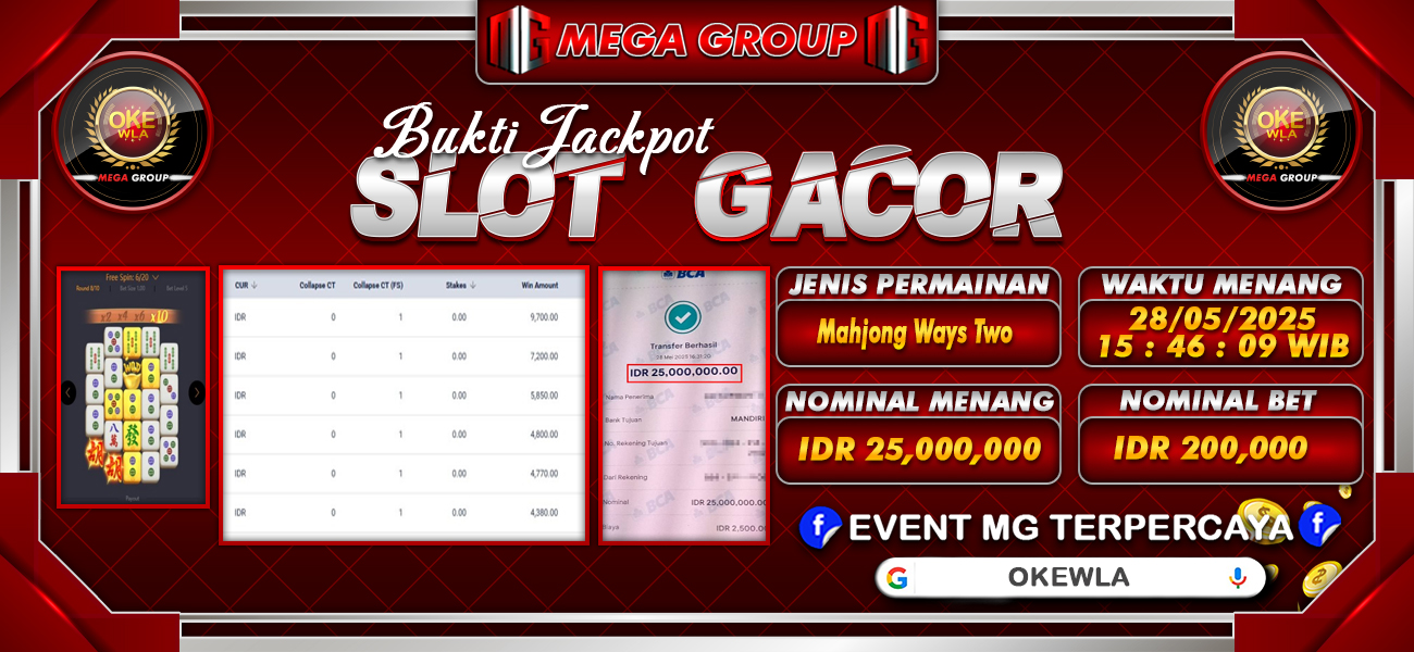 Bukti JP situs Okewla hari Rabu, 28 Mei 2025