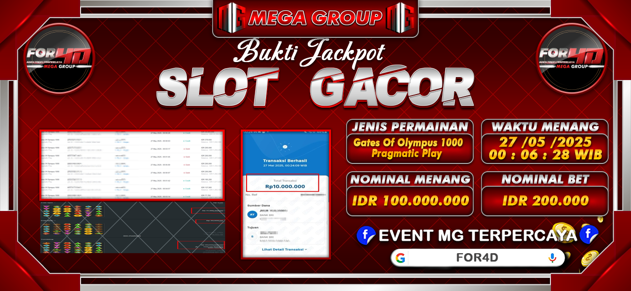 Bukti JP situs For4D hari Selasa, 27 Mei 2025