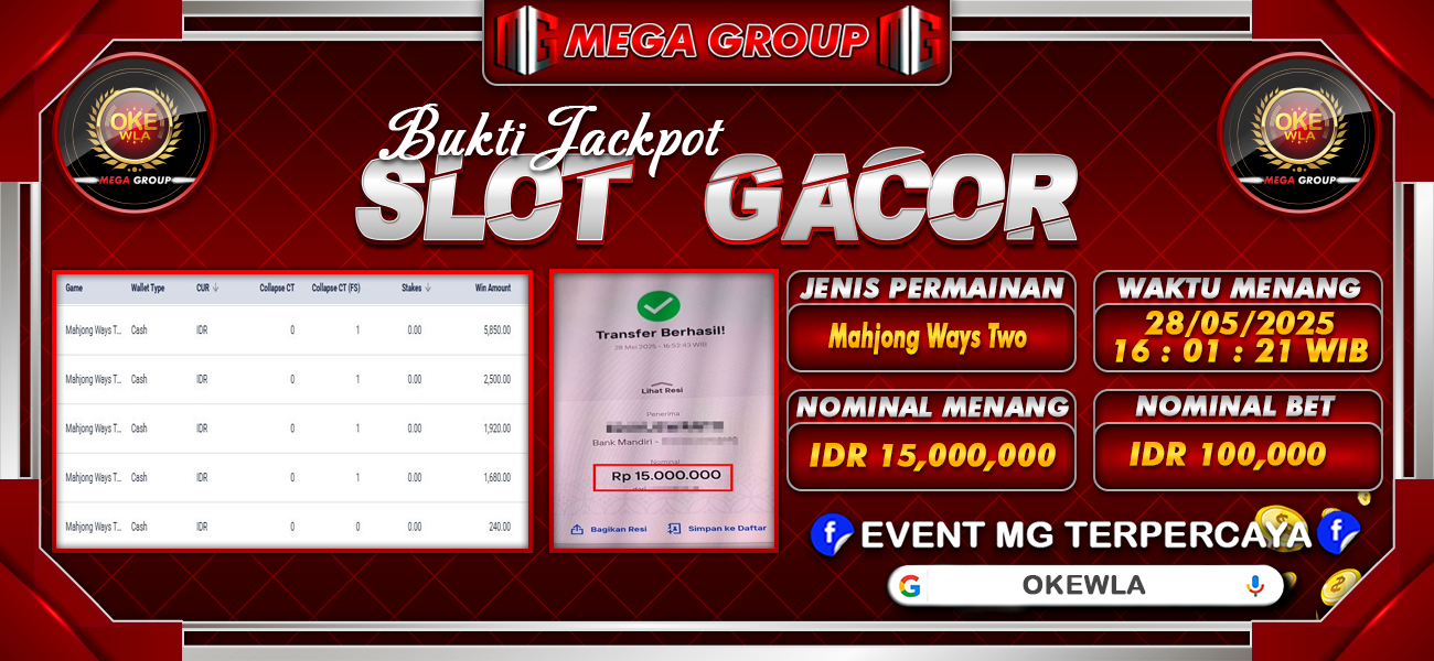 Bukti JP situs Okewla hari Rabu, 28 Mei 2025