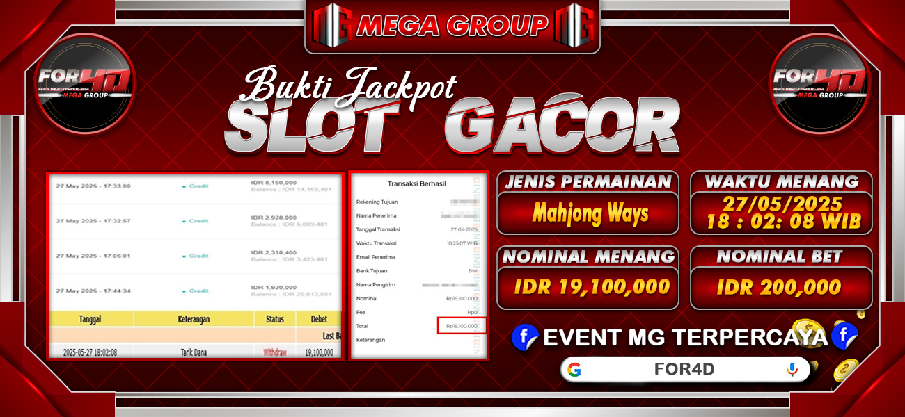 Bukti JP situs For4D hari Selasa, 27 Mei 2025